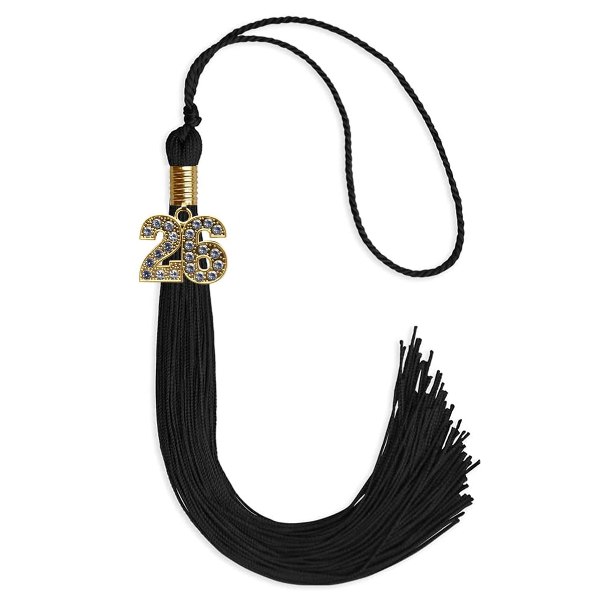 Black Graduation Tassel with Gold Bling Charm - Endea Graduation
