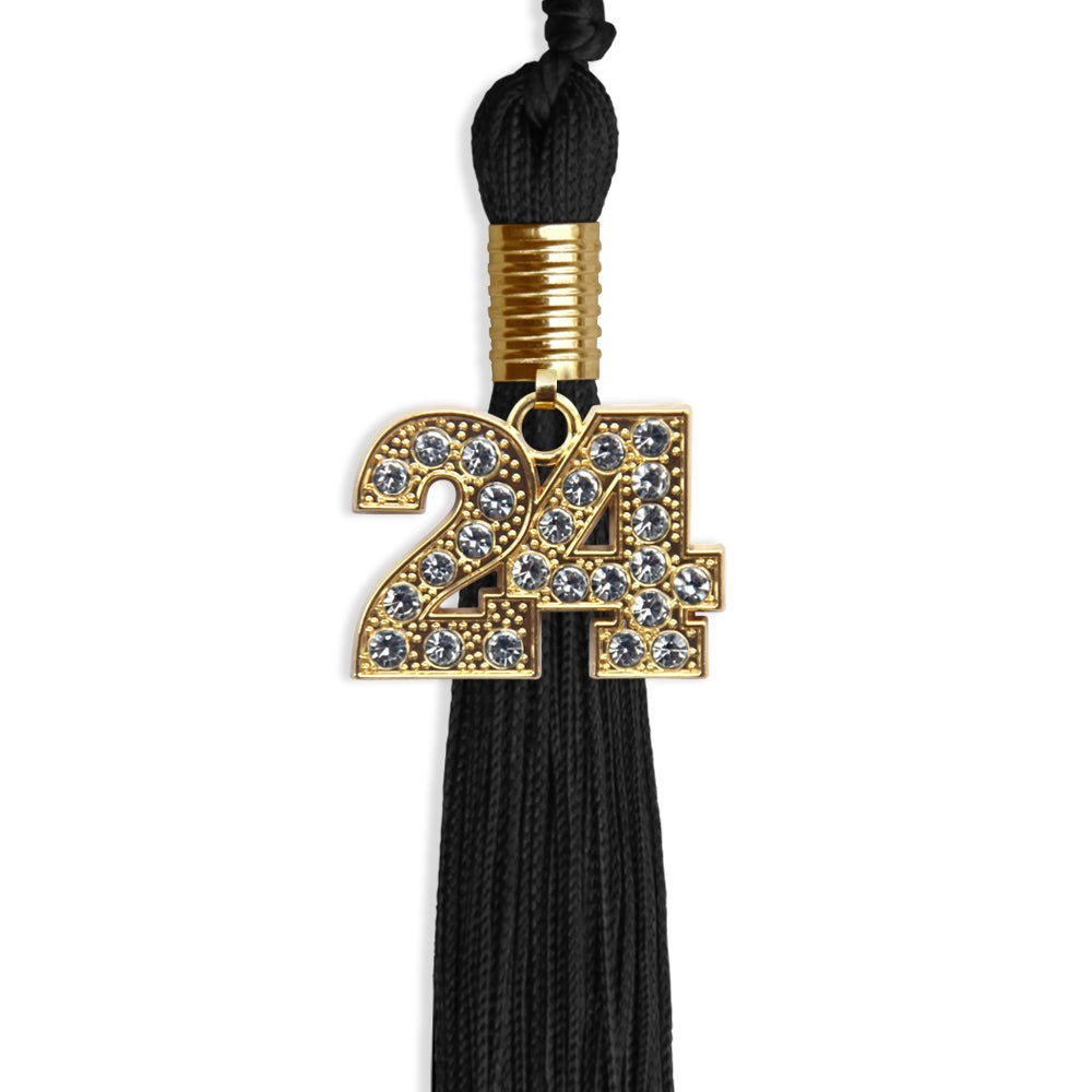 Black Graduation Tassel with Gold Bling Charm - Endea Graduation