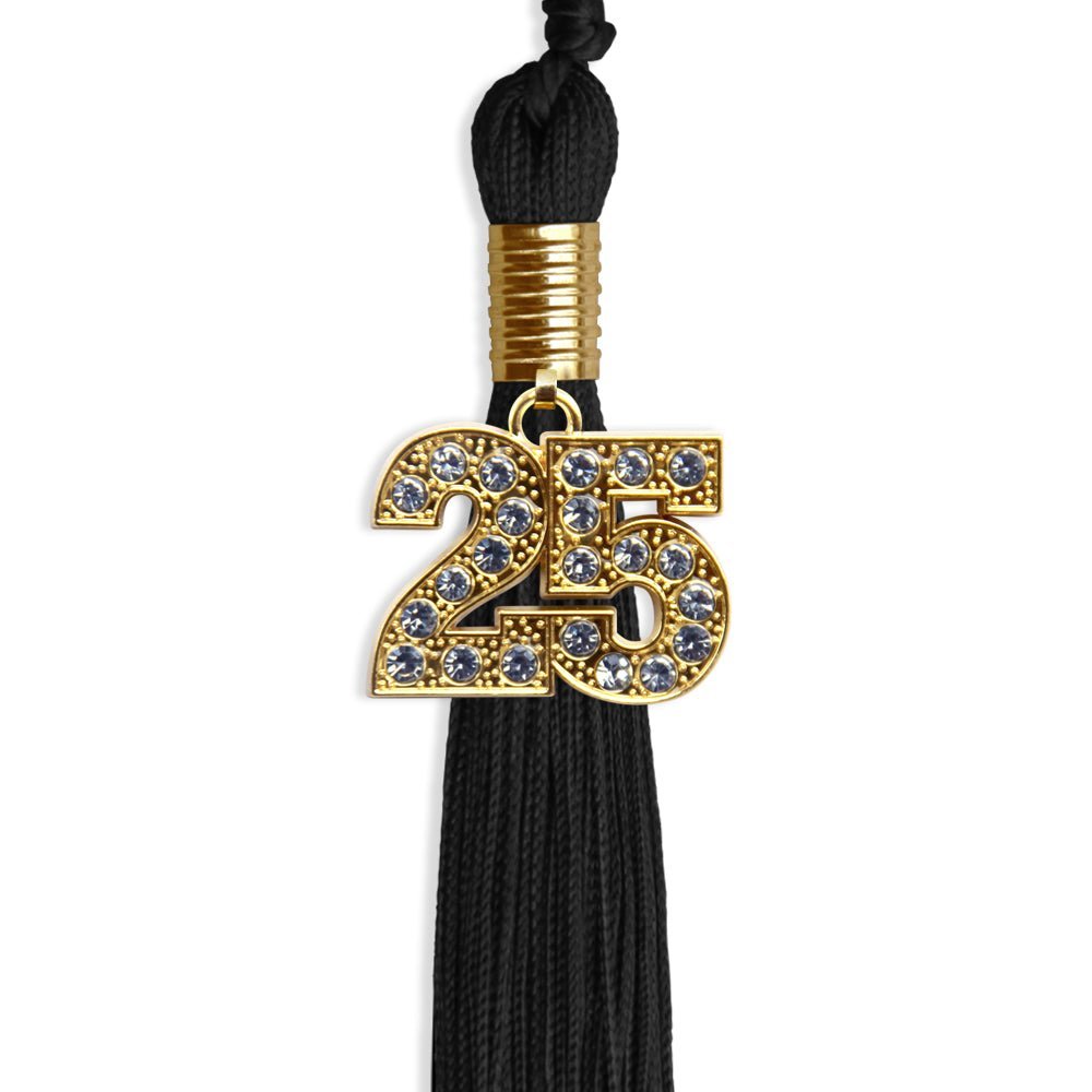 Black Graduation Tassel with Gold Bling Charm - Endea Graduation