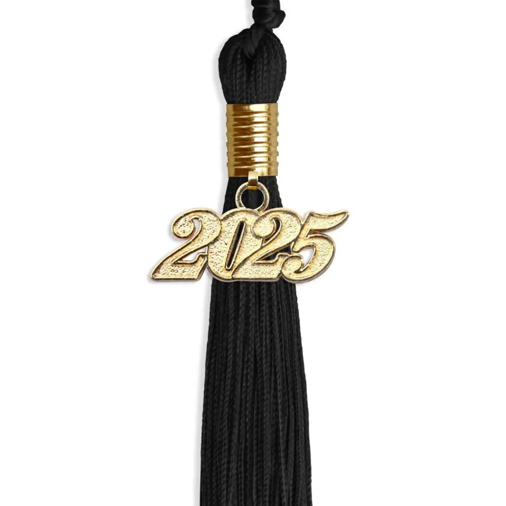 Black Graduation Tassel with Gold Date Drop by Endea Graduation