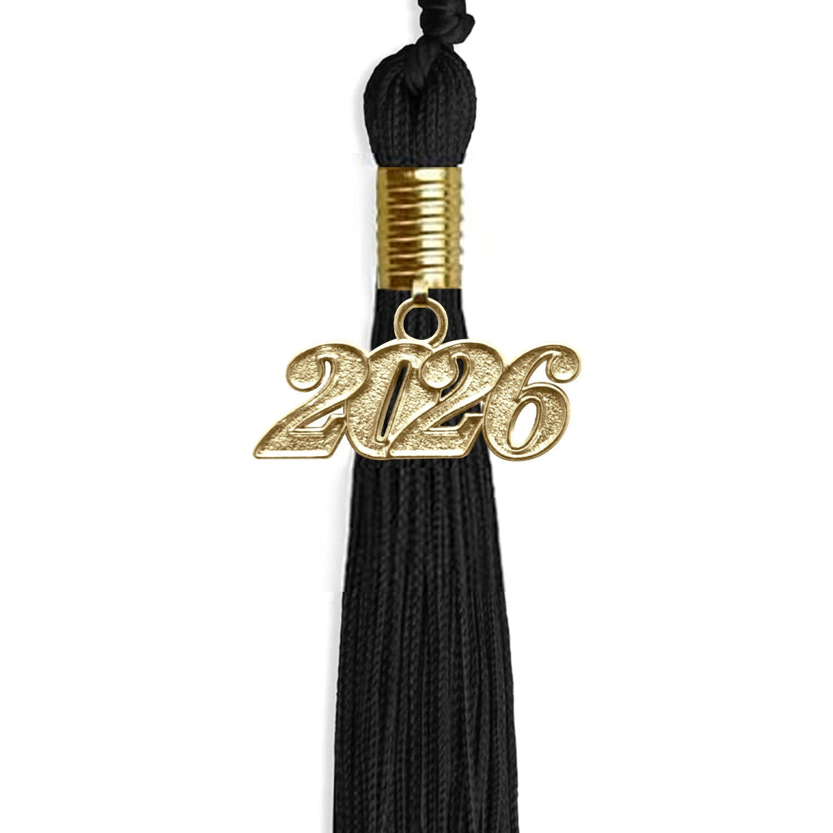 Black Graduation Tassel with Gold Date Drop by Endea Graduation
