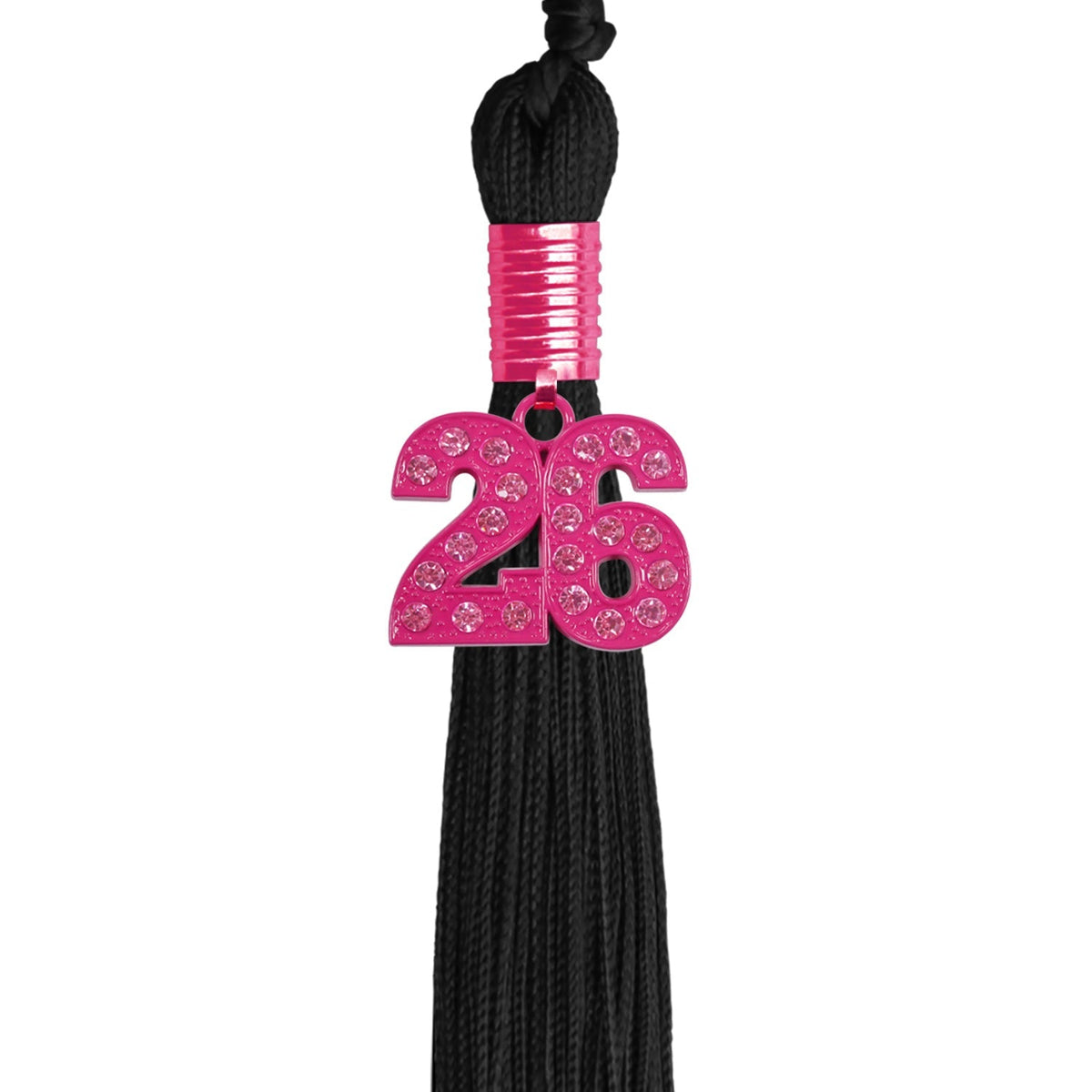 Black Graduation Tassel with Pink Bling Charm by Endea Graduation