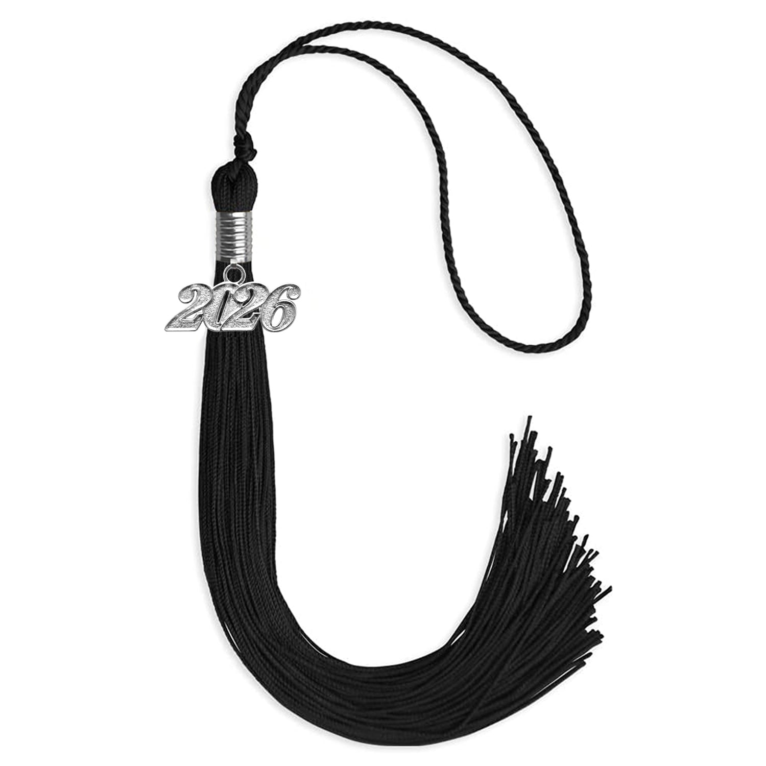 Black Graduation Tassel with Silver Date Drop - Endea Graduation