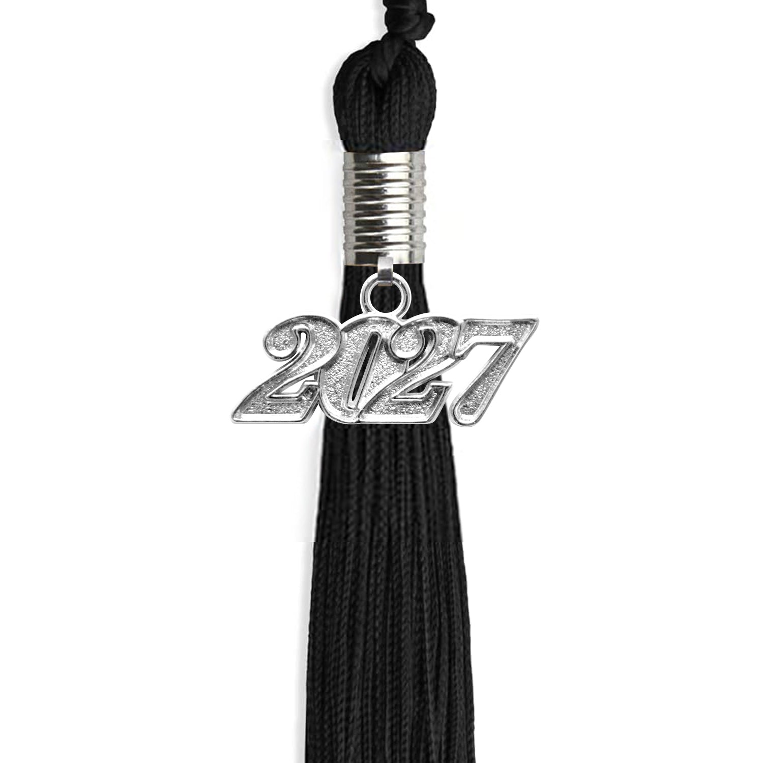 Black Graduation Tassel with Silver Date Drop - Endea Graduation