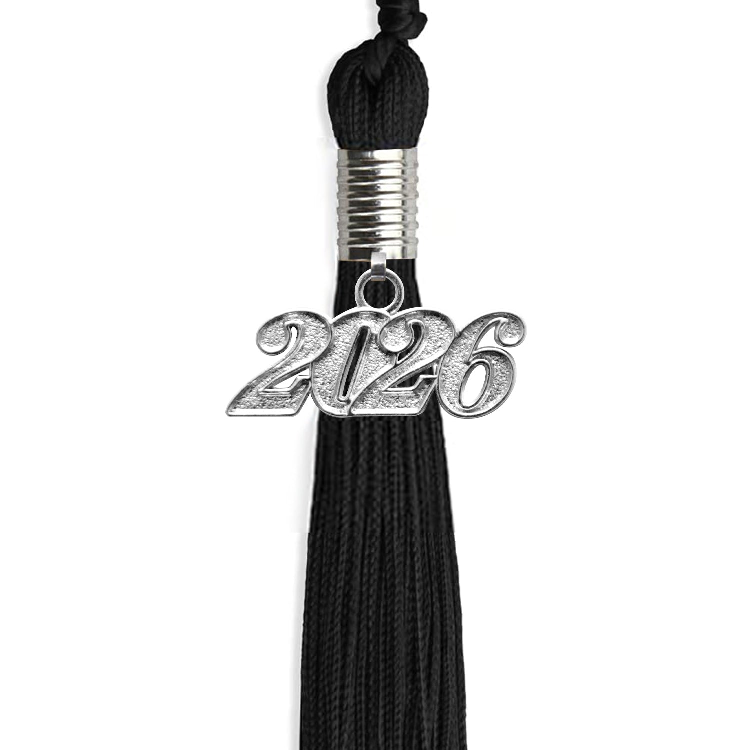 Black Graduation Tassel with Silver Date Drop - Endea Graduation