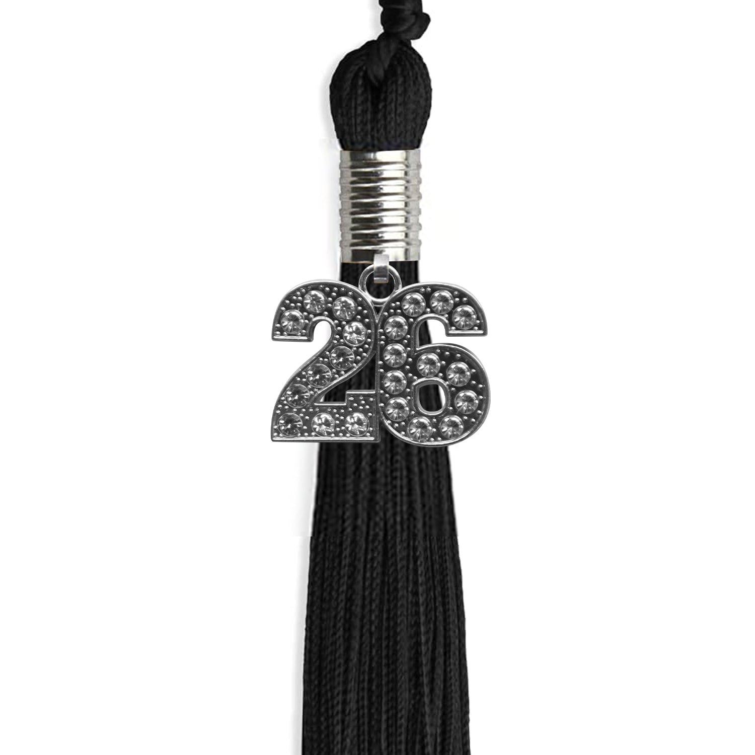 Black Graduation Tassel with Silver Date Drop - Endea Graduation