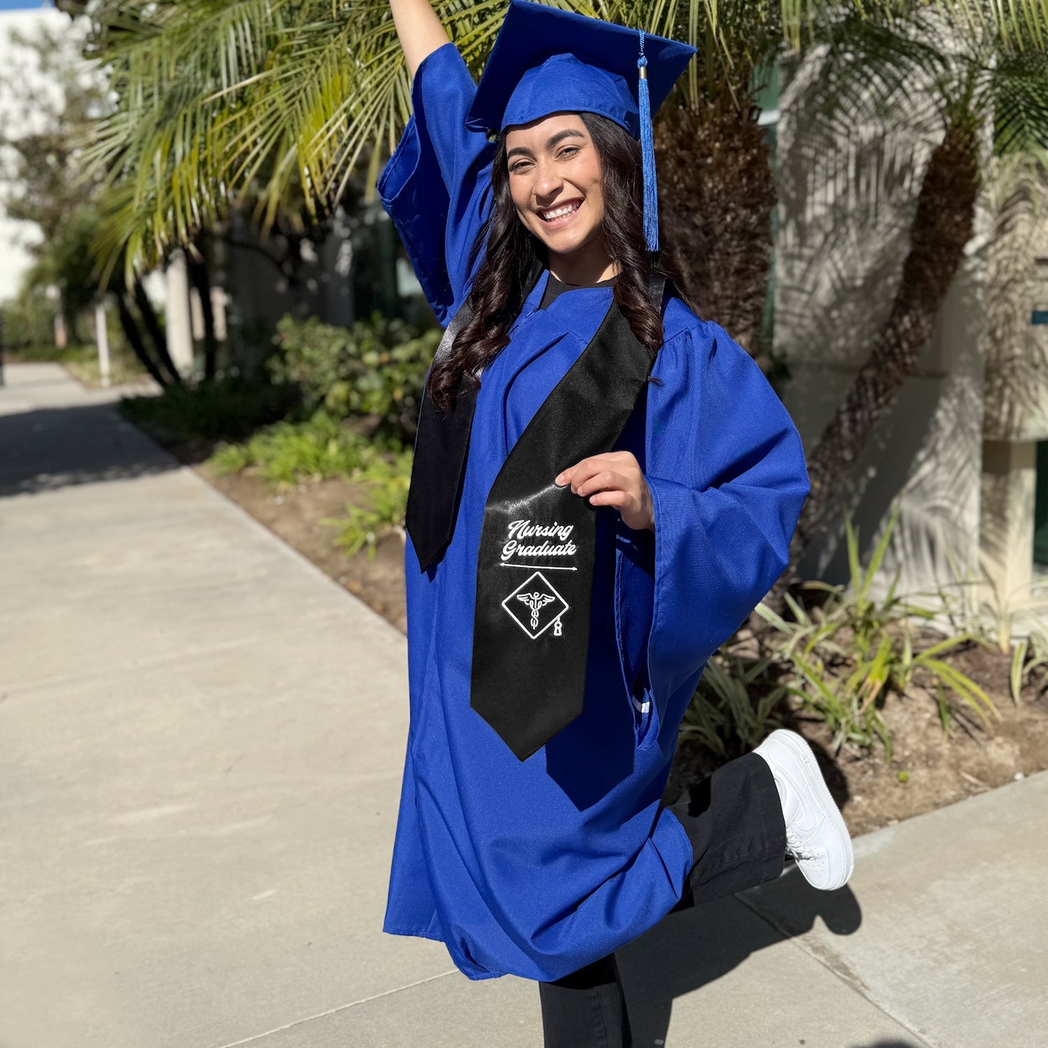 Black Nursing Graduate Stole/Sash with Classic Tips - Endea Graduation