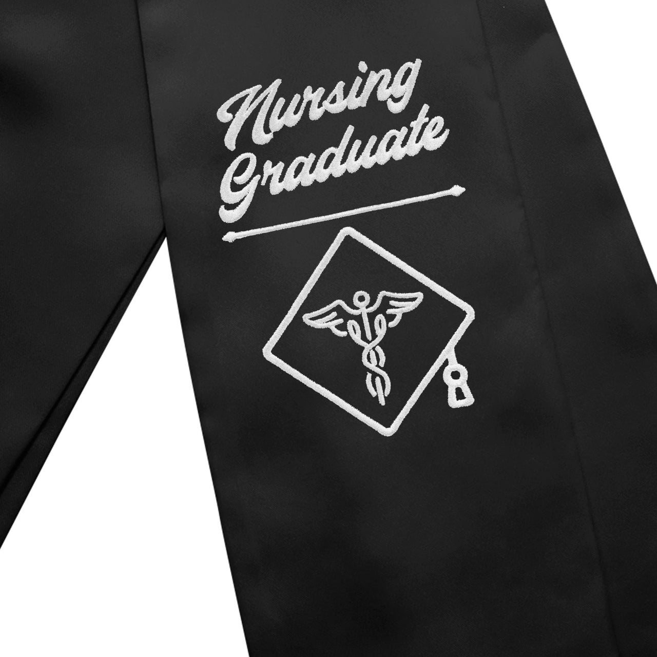 Black Nursing Graduate Stole/Sash with Classic Tips - Endea Graduation