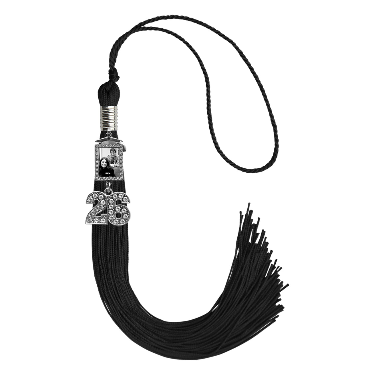 Black Tassel with Photo Frame Charm and Bling Charm - Endea Graduation