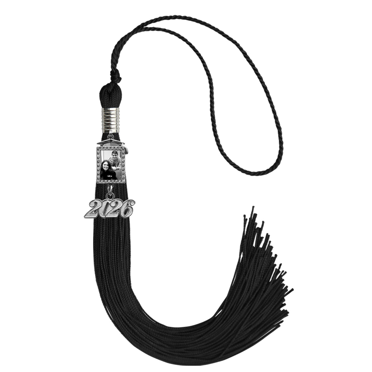Black Tassel with Photo Frame Charm and Year Date Drop - Endea Graduation