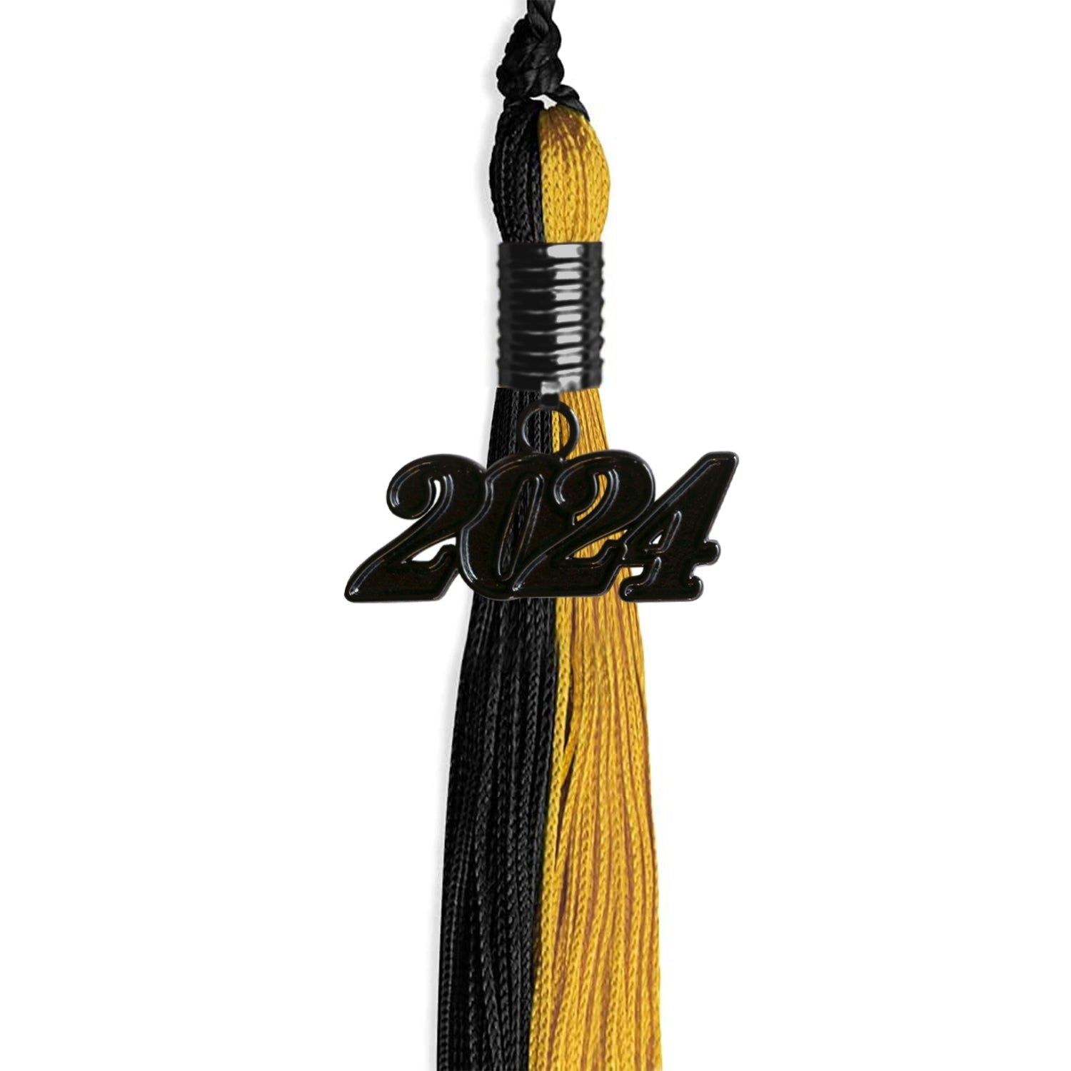 Black/Bright Gold Graduation Tassel with Black Date Drop - Endea Graduation