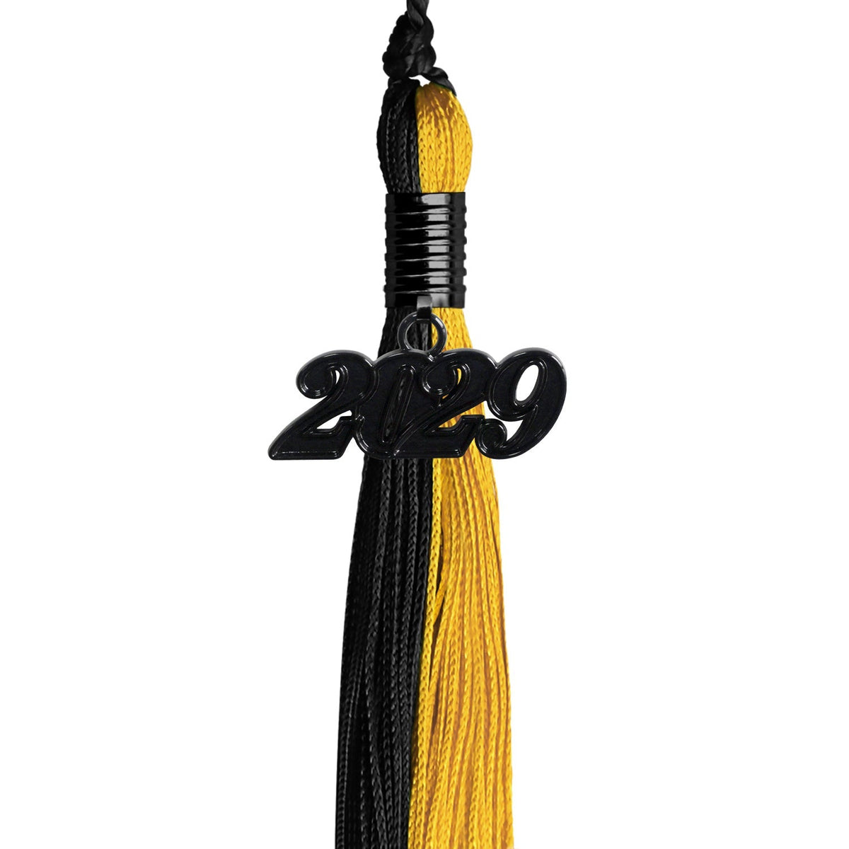 Black/Bright Gold Graduation Tassel with Black Date Drop - Endea Graduation