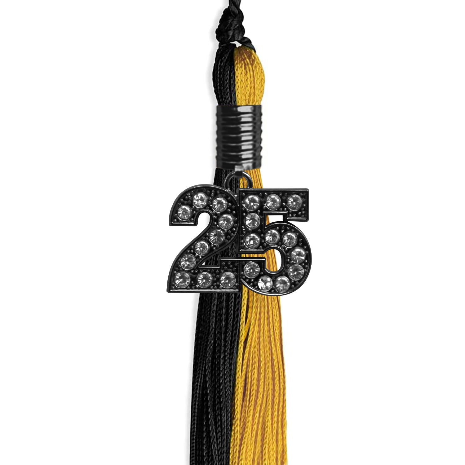 Black/Bright Gold Graduation Tassel with Black Date Drop - Endea Graduation