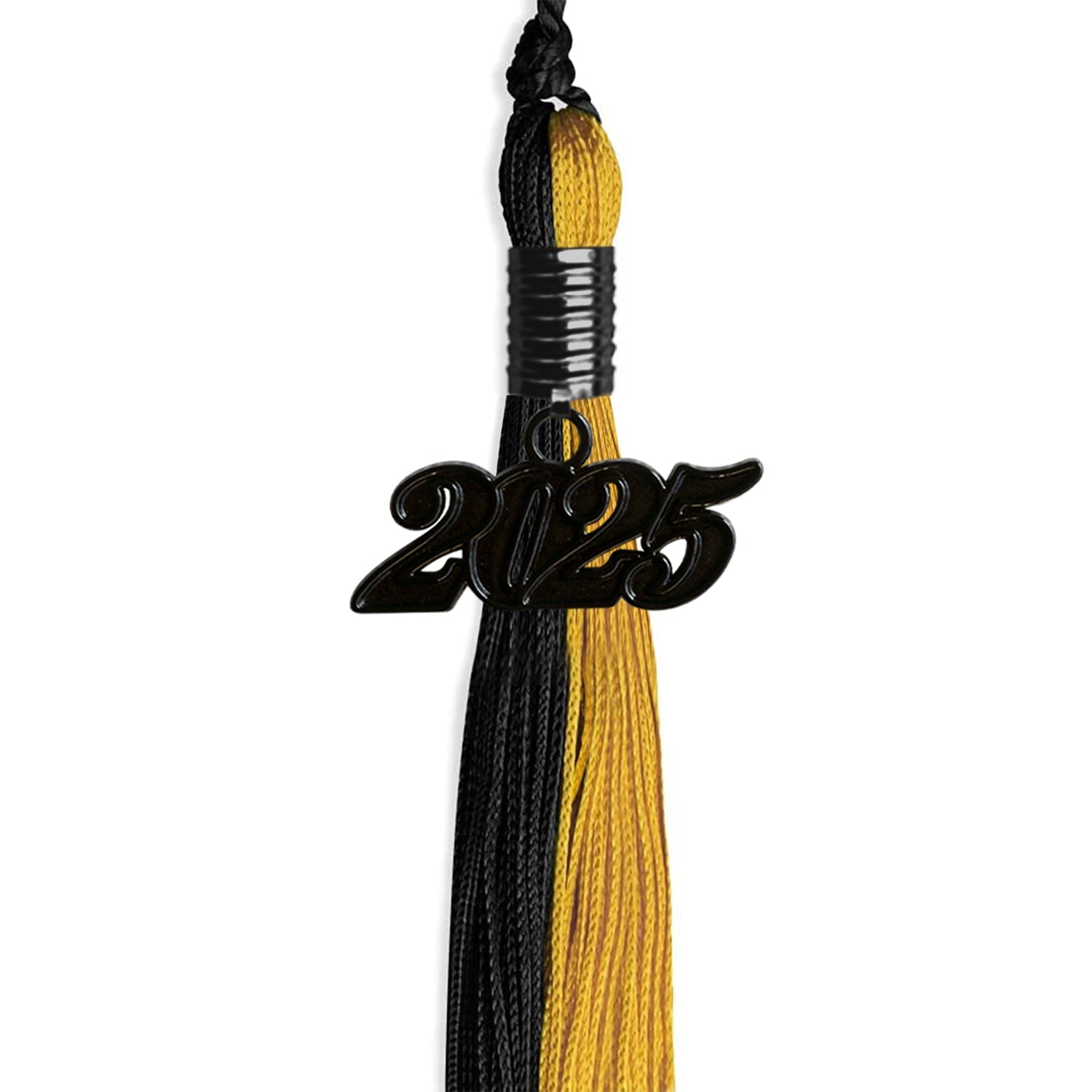 Black/Bright Gold Graduation Tassel with Black Date Drop - Endea Graduation