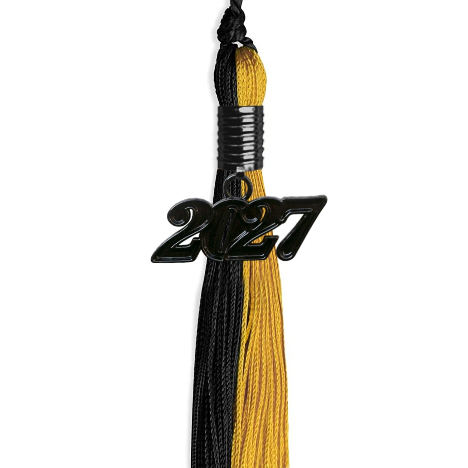 Black/Bright Gold Graduation Tassel with Black Date Drop - Endea Graduation