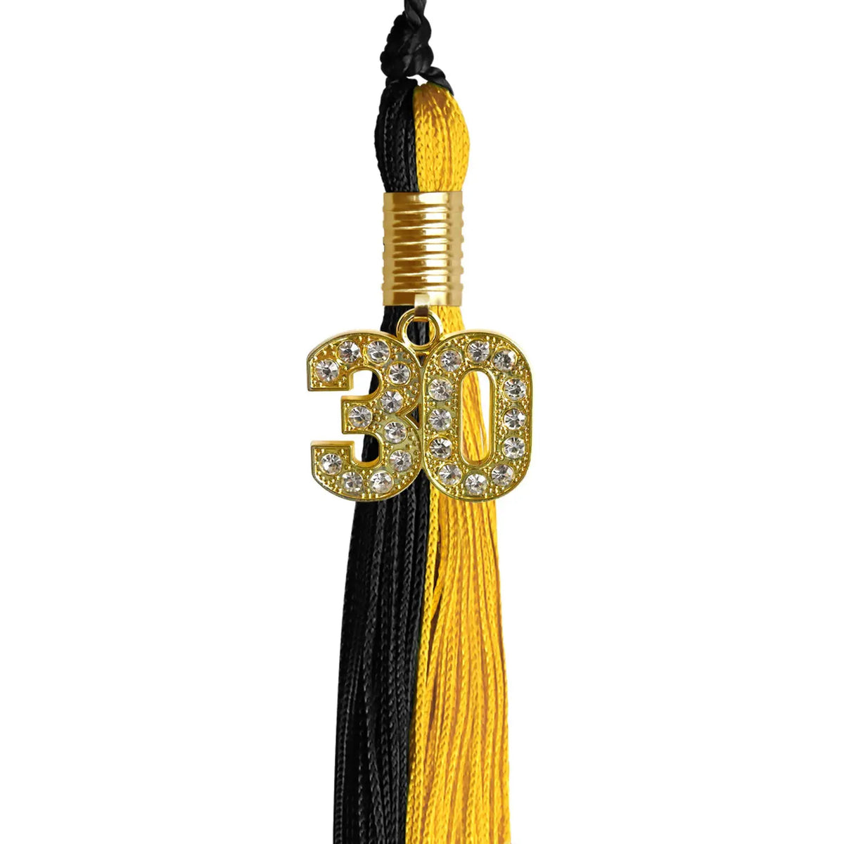 Black/Bright Gold Graduation Tassel with Gold Bling Charm - Endea Graduation