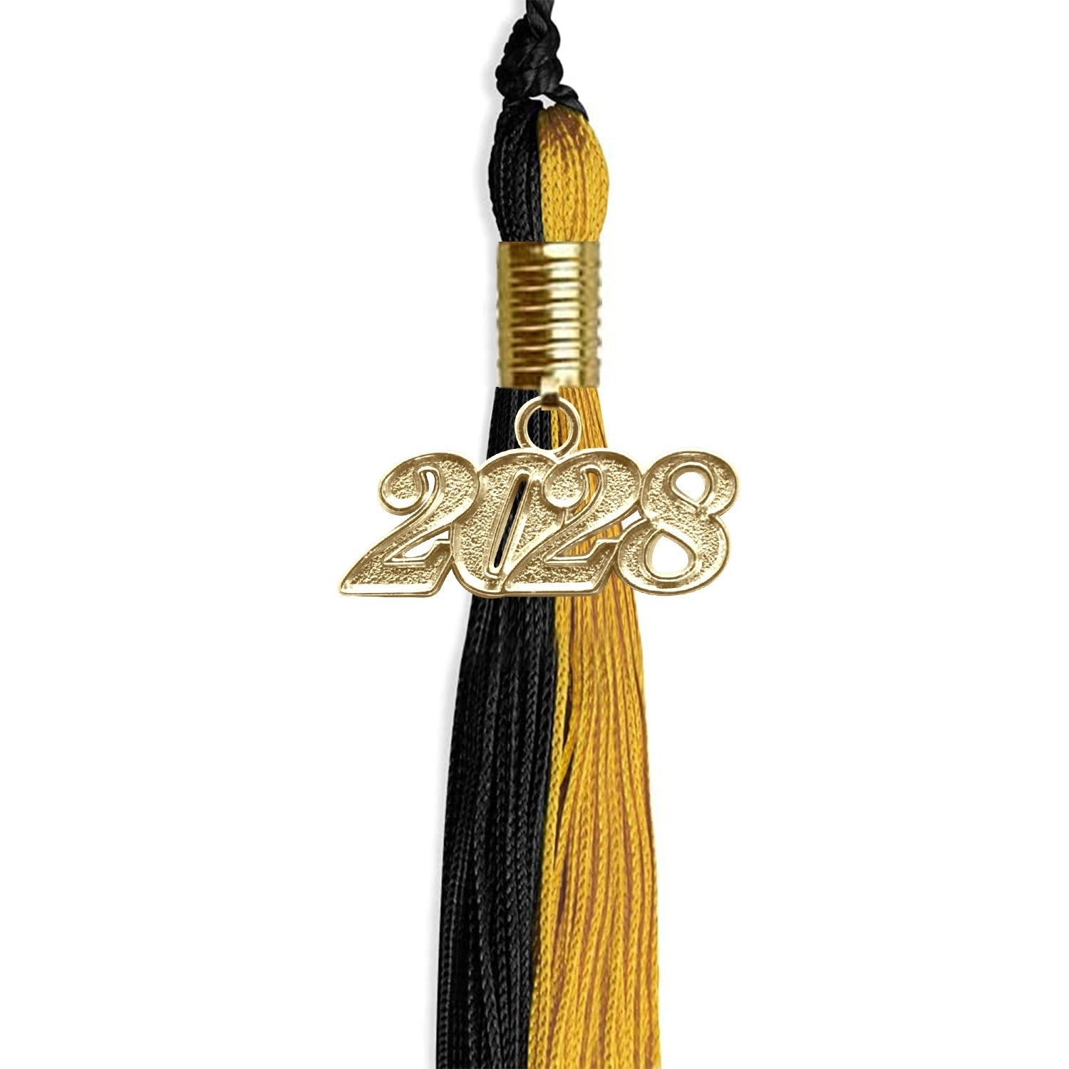 Black/Bright Gold Graduation Tassel with Gold Date Drop - Endea Graduation