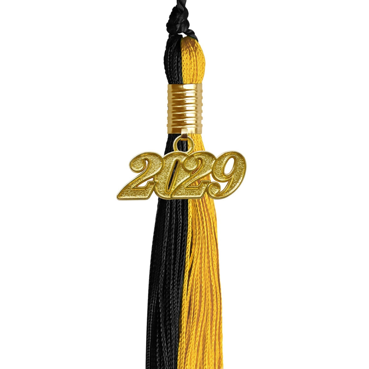 Black/Bright Gold Graduation Tassel with Gold Date Drop - Endea Graduation
