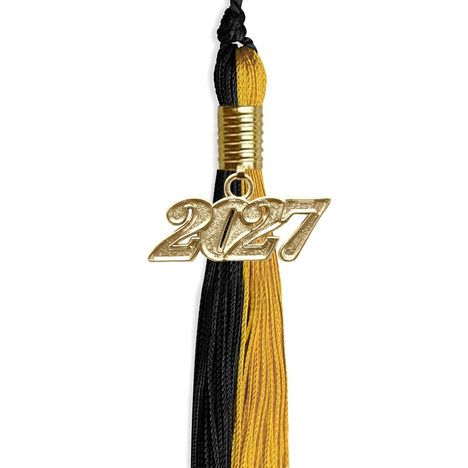 Black/Bright Gold Graduation Tassel with Gold Date Drop - Endea Graduation