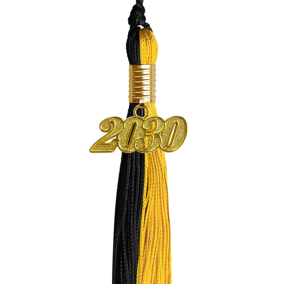 Black/Bright Gold Graduation Tassel with Gold Date Drop - Endea Graduation