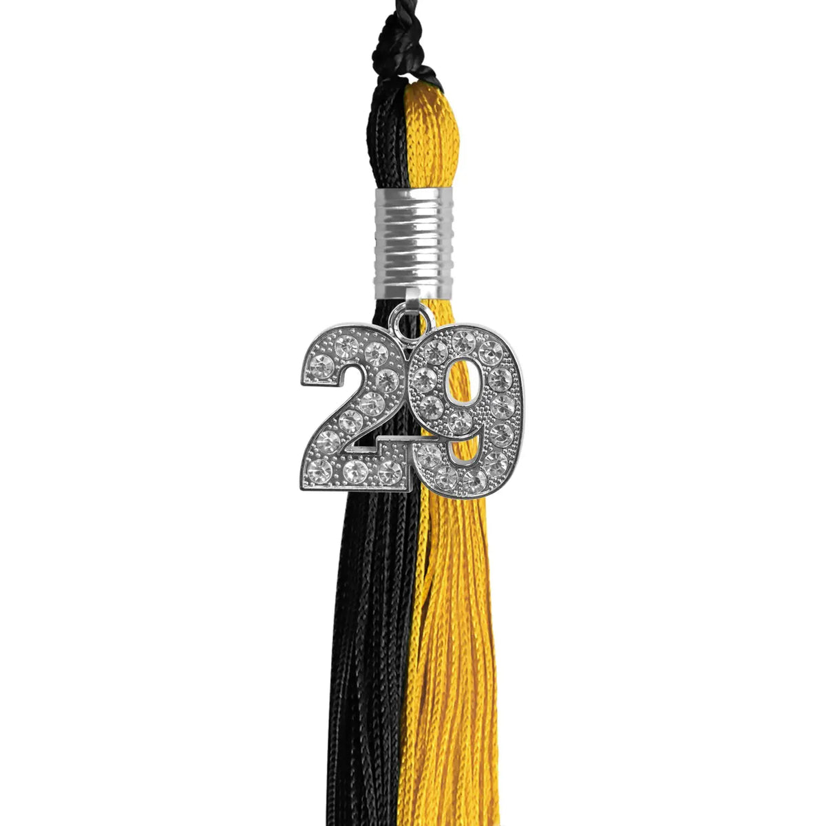 Black/Bright Gold Graduation Tassel with Silver Bling Charm - Endea Graduation