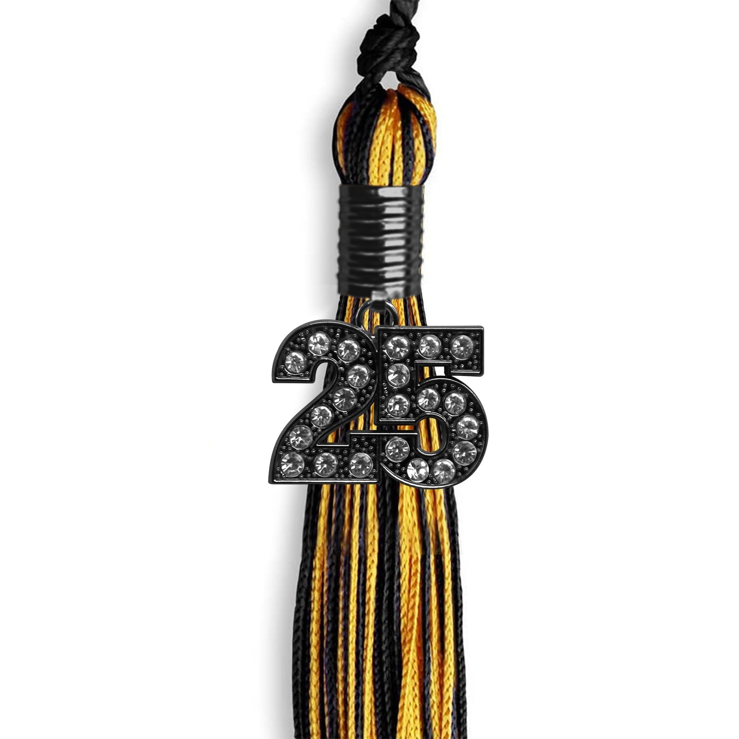 Black/Gold Mixed Color Graduation Tassel with Black Date Drop - Endea Graduation