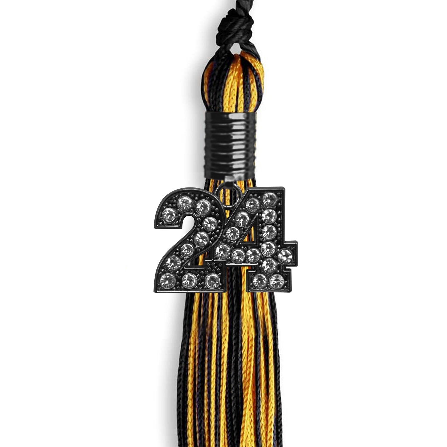 Black/Gold Mixed Color Graduation Tassel with Black Date Drop - Endea Graduation