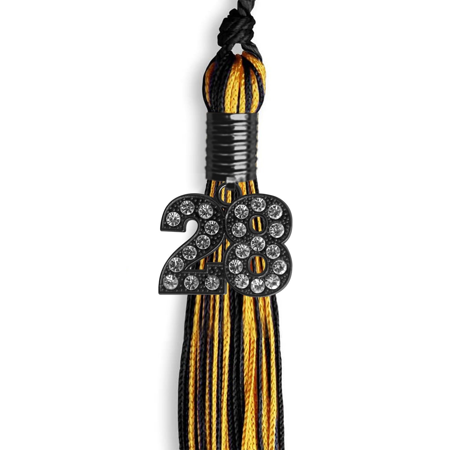 Black/Gold Mixed Color Graduation Tassel with Black Date Drop - Endea Graduation