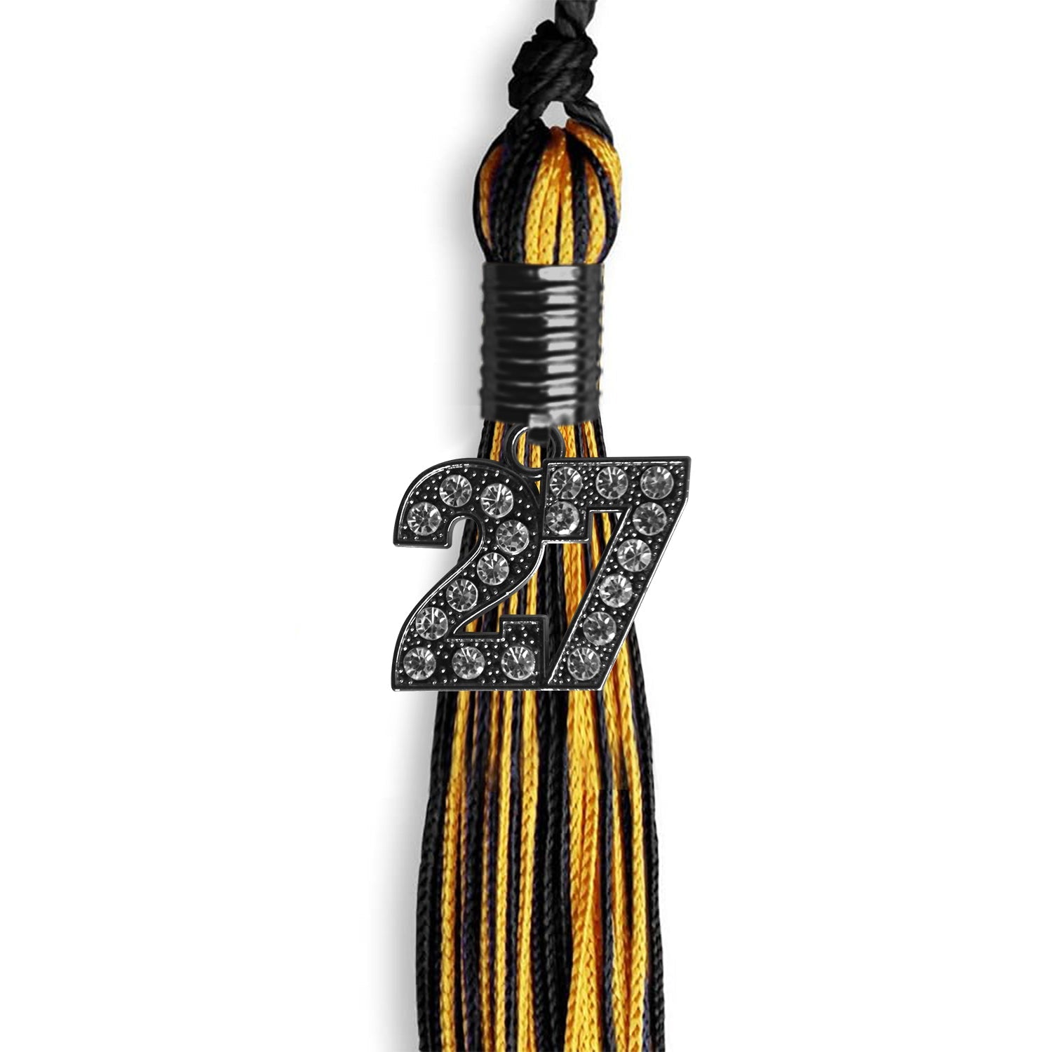 Black/Gold Mixed Color Graduation Tassel with Black Date Drop - Endea Graduation