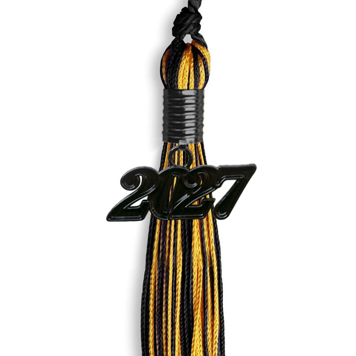 Black/Gold Mixed Color Graduation Tassel with Black Date Drop - Endea Graduation