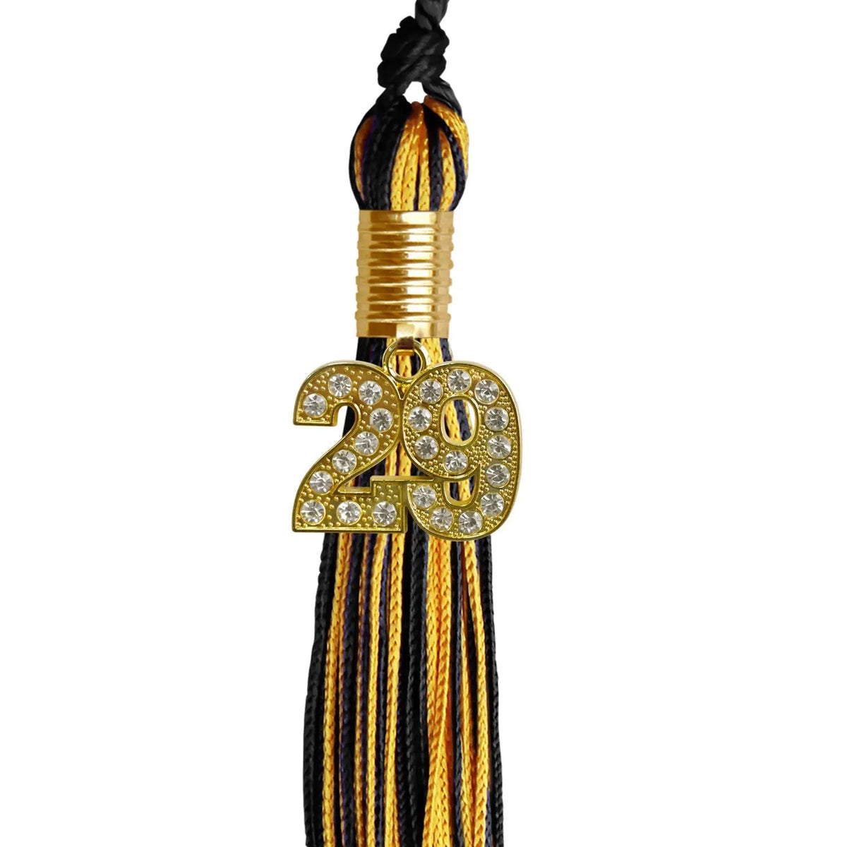 Black/Gold Mixed Color Graduation Tassel with Gold Bling Charm - Endea Graduation