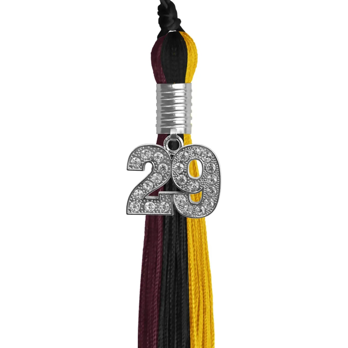 Black/Gold/Maroon Graduation Tassel with Silver Bling Charm - Endea Graduation