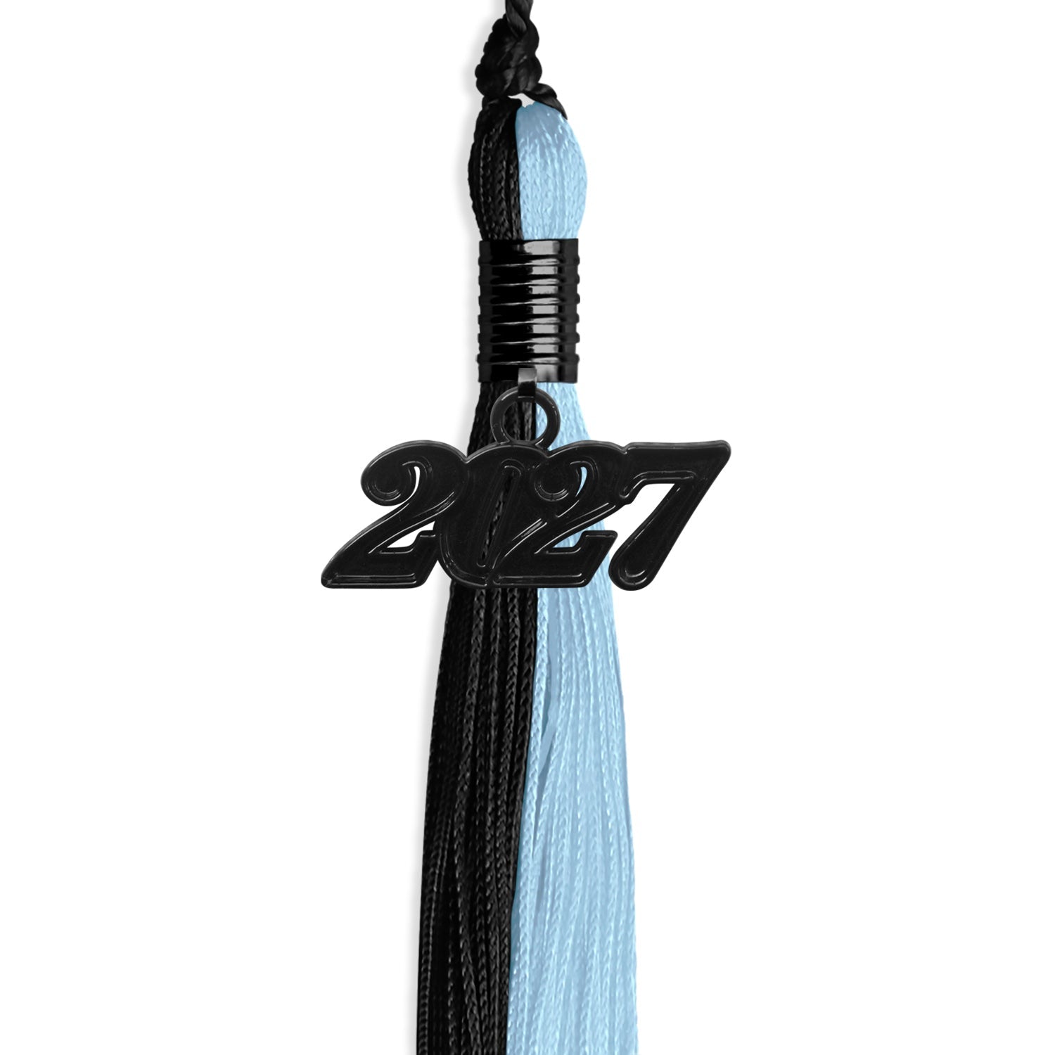 Black/Light Blue Graduation Tassel with Black Date Drop - Endea Graduation
