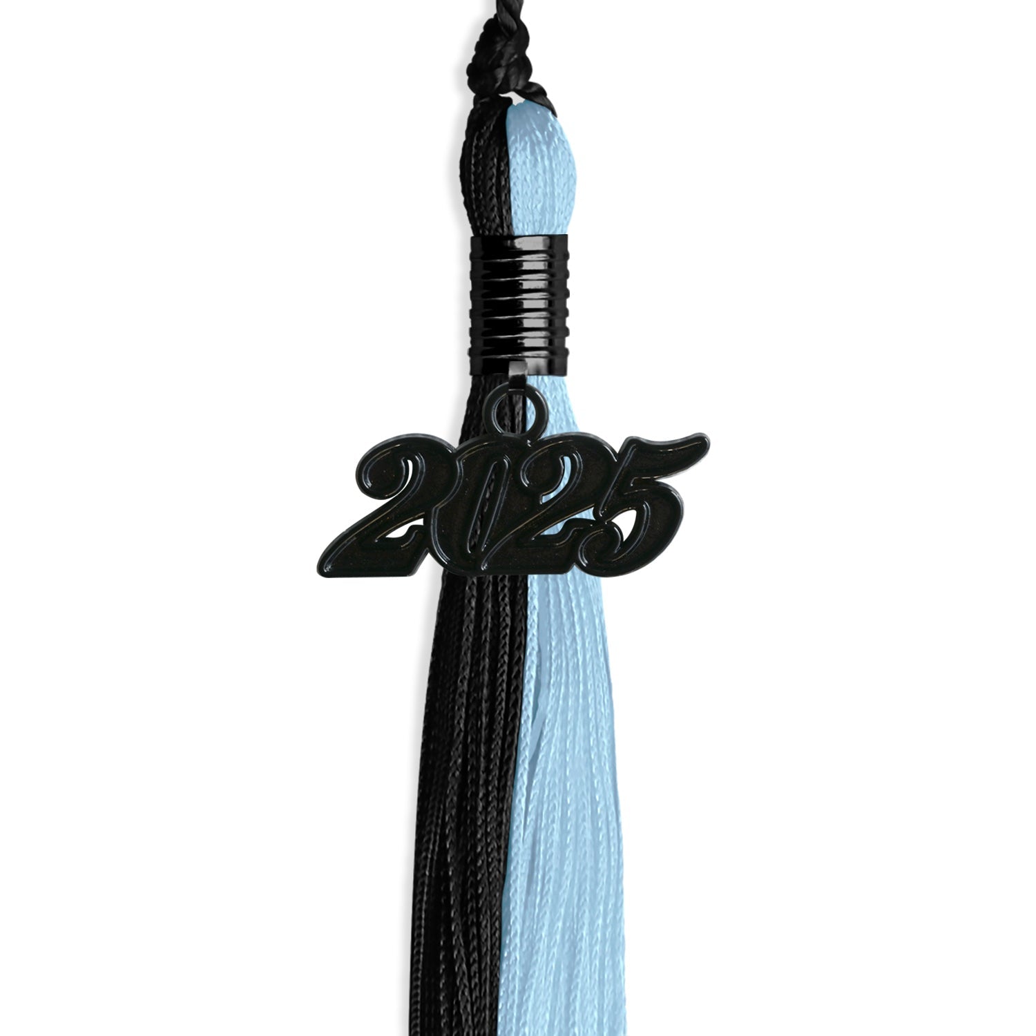 Black/Light Blue Graduation Tassel with Black Date Drop - Endea Graduation