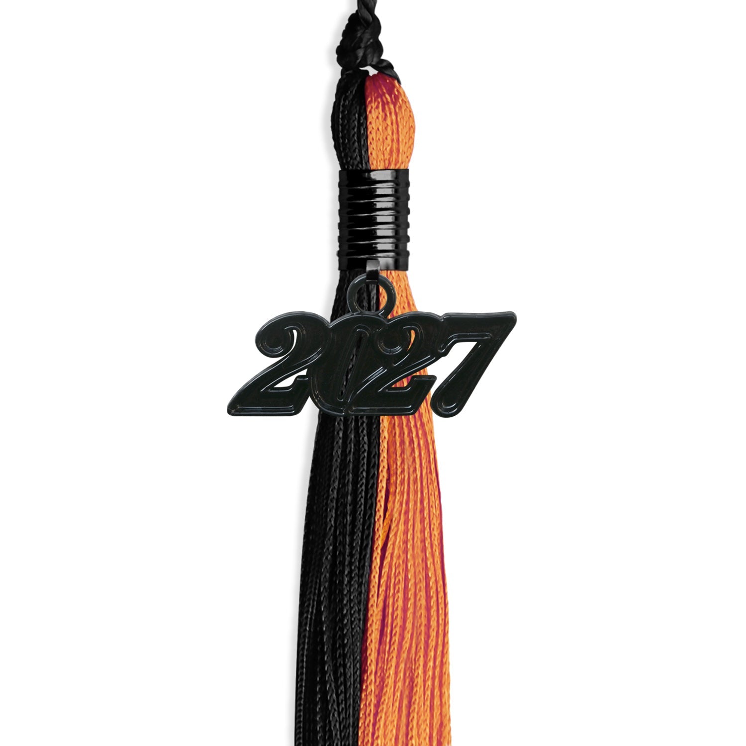 Black/Orange Graduation Tassel with Black Date Drop - Endea Graduation