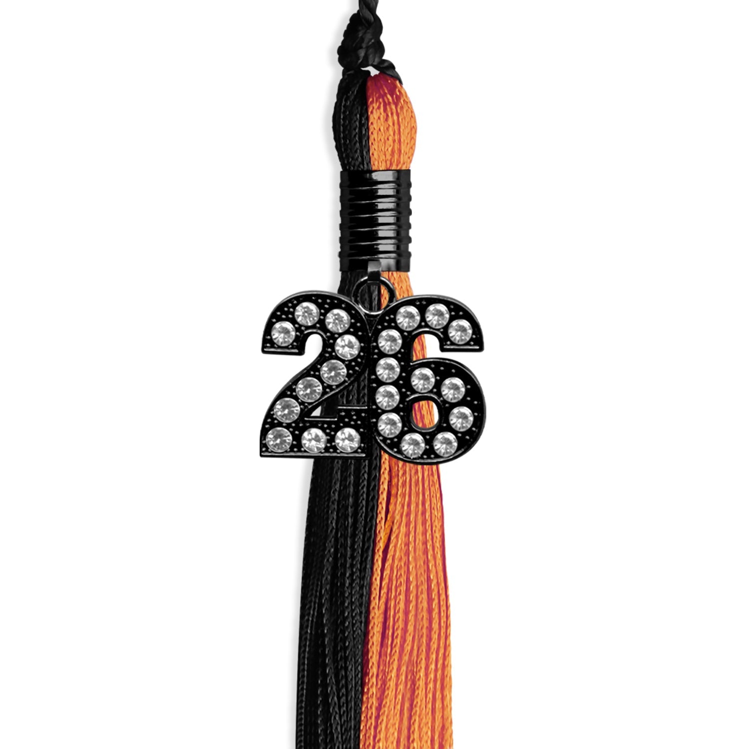 Black/Orange Graduation Tassel with Black Date Drop - Endea Graduation