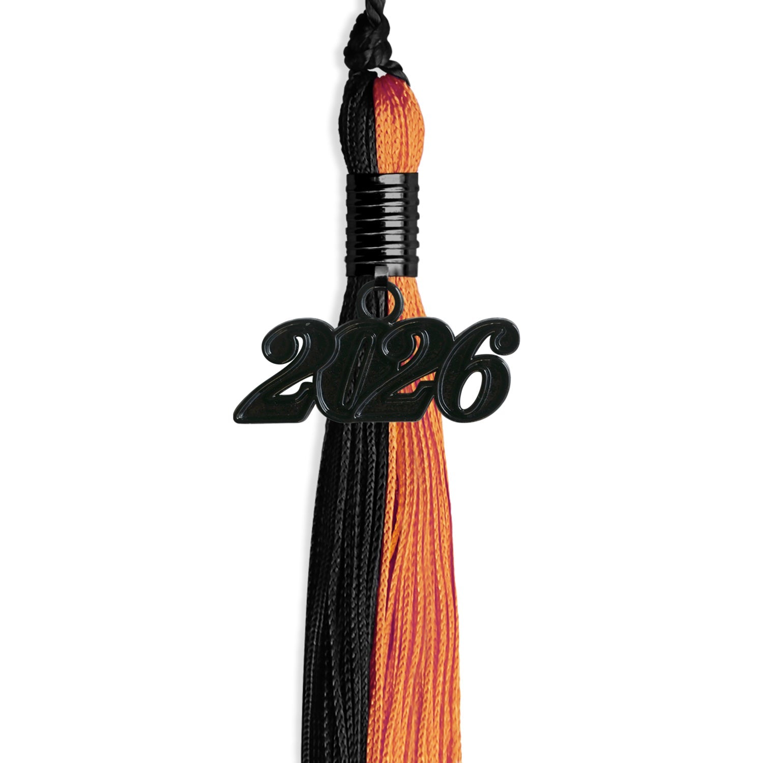 Black/Orange Graduation Tassel with Black Date Drop - Endea Graduation