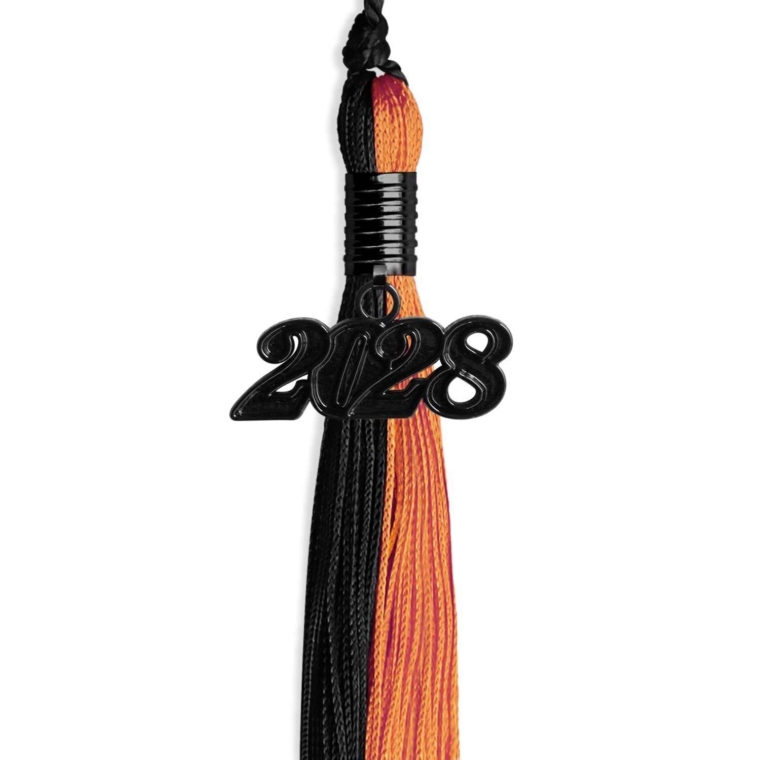 Black/Orange Graduation Tassel with Black Date Drop - Endea Graduation