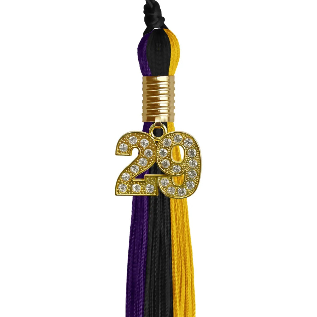 Black/Purple/Gold Graduation Tassel with Gold Bling Charm - Endea Graduation