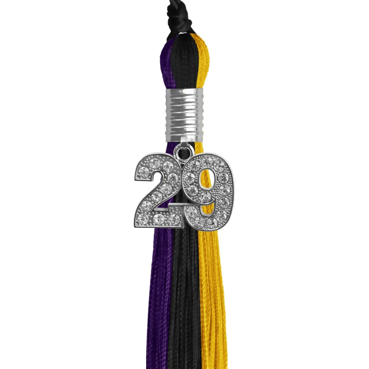Black/Purple/Gold Graduation Tassel with Silver Bling Charm - Endea Graduation