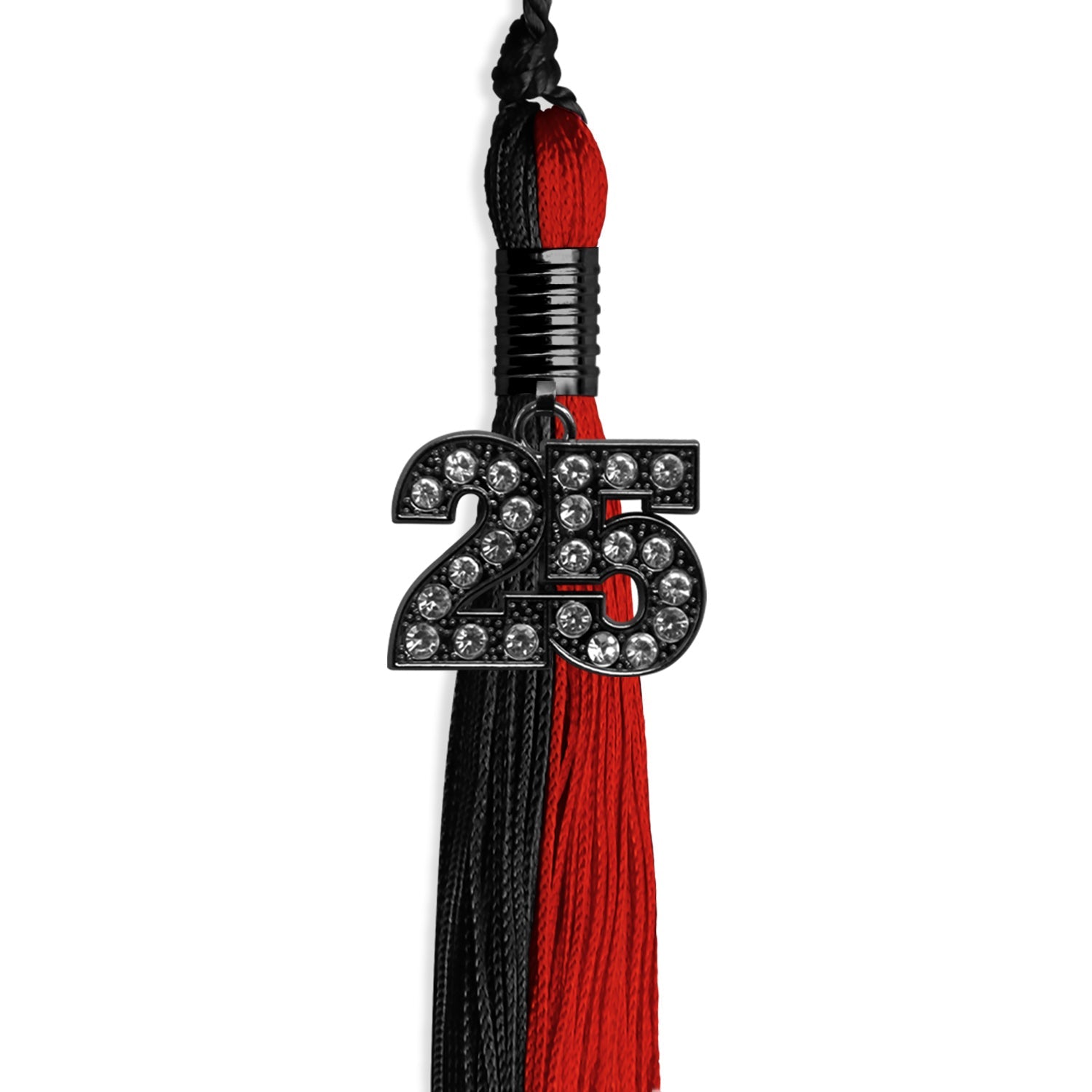 Black/Red Graduation Tassel with Black Date Drop - Endea Graduation