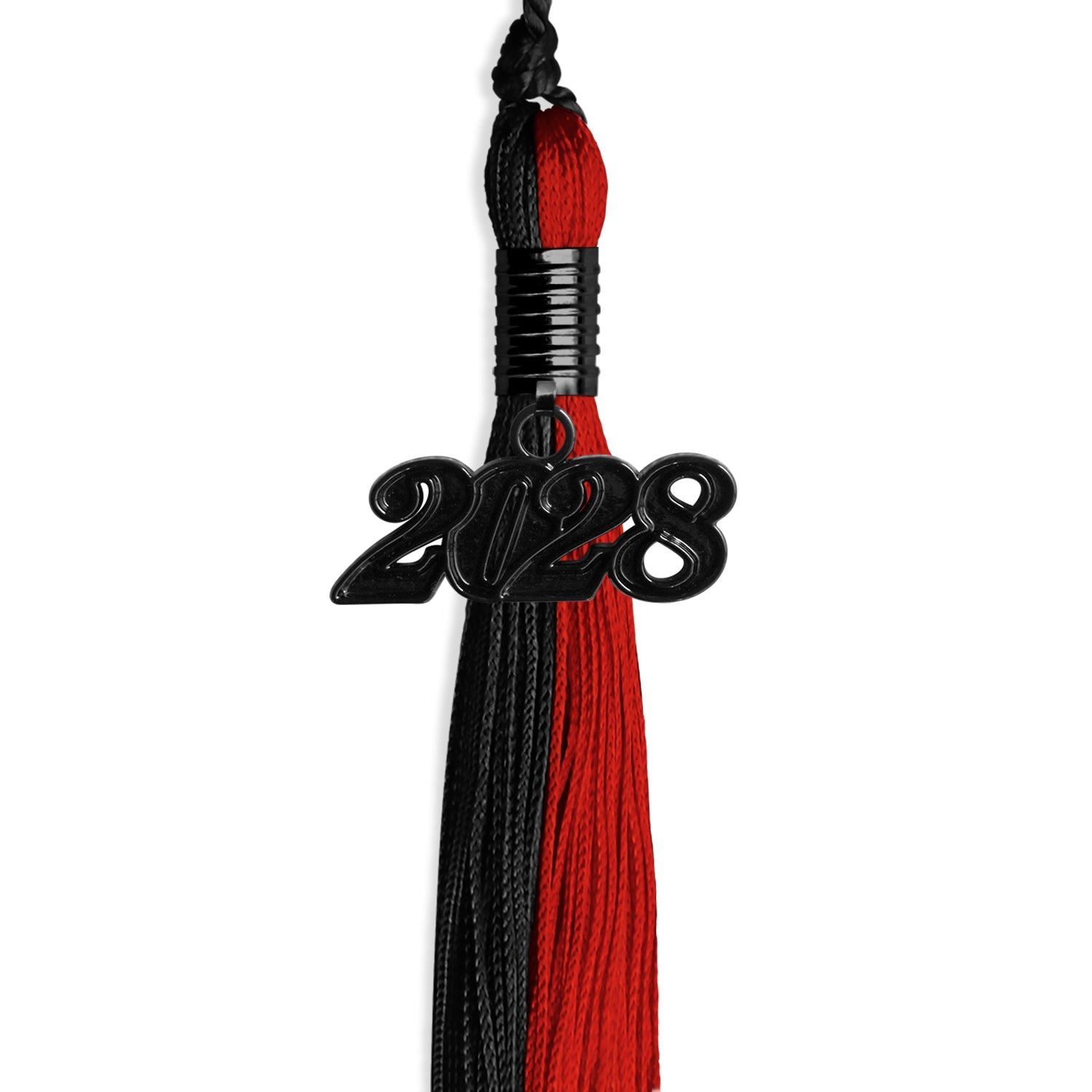 Black/Red Graduation Tassel with Black Date Drop - Endea Graduation