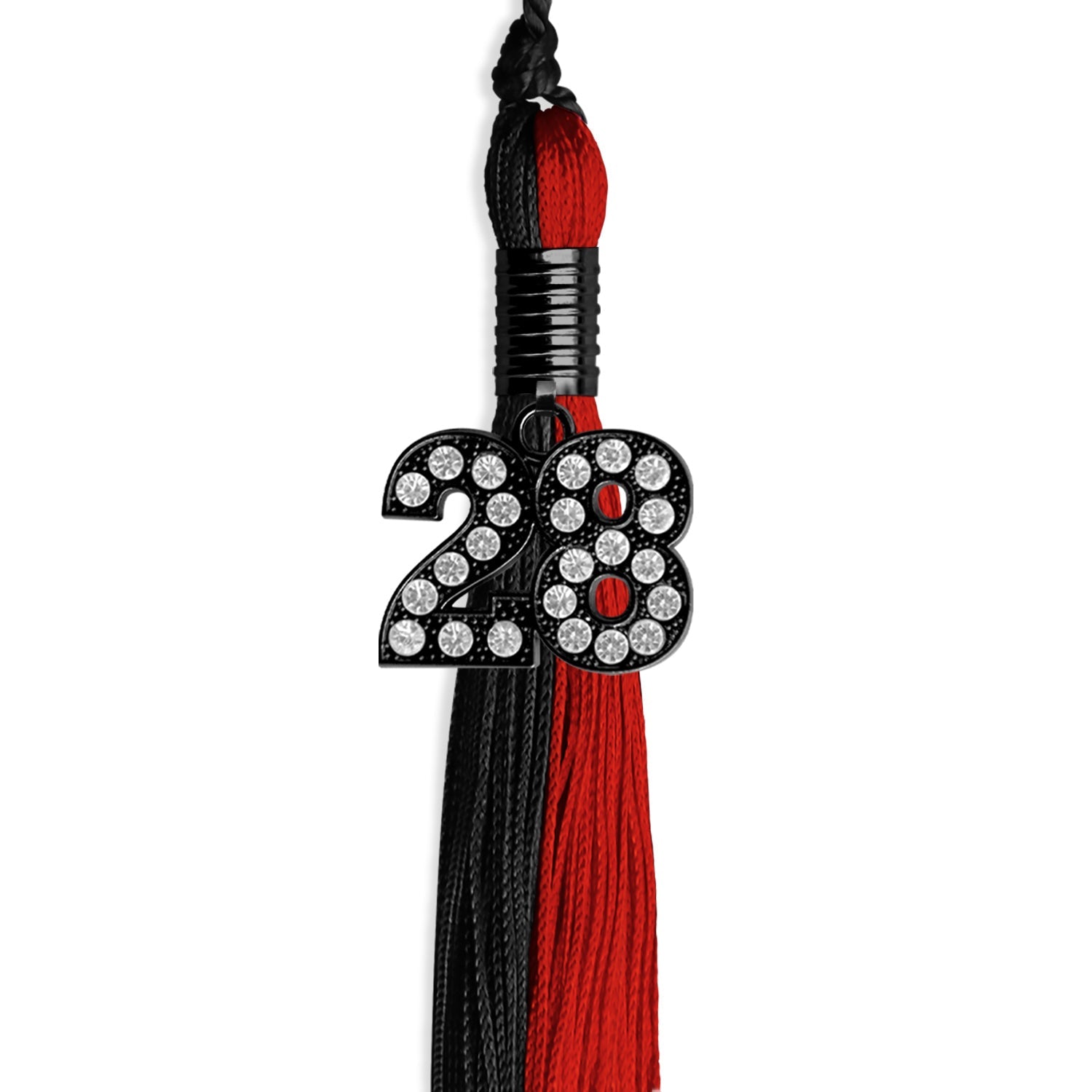 Black/Red Graduation Tassel with Black Date Drop - Endea Graduation
