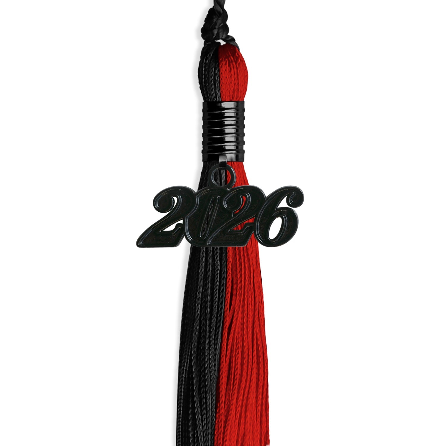 Black/Red Graduation Tassel with Black Date Drop - Endea Graduation