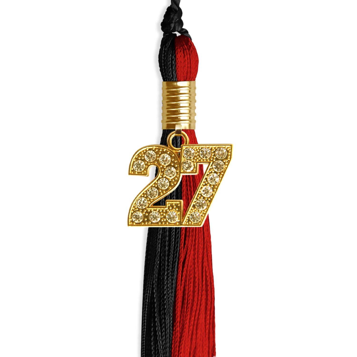 Black/Red Graduation Tassel with Gold Date Drop - Endea Graduation