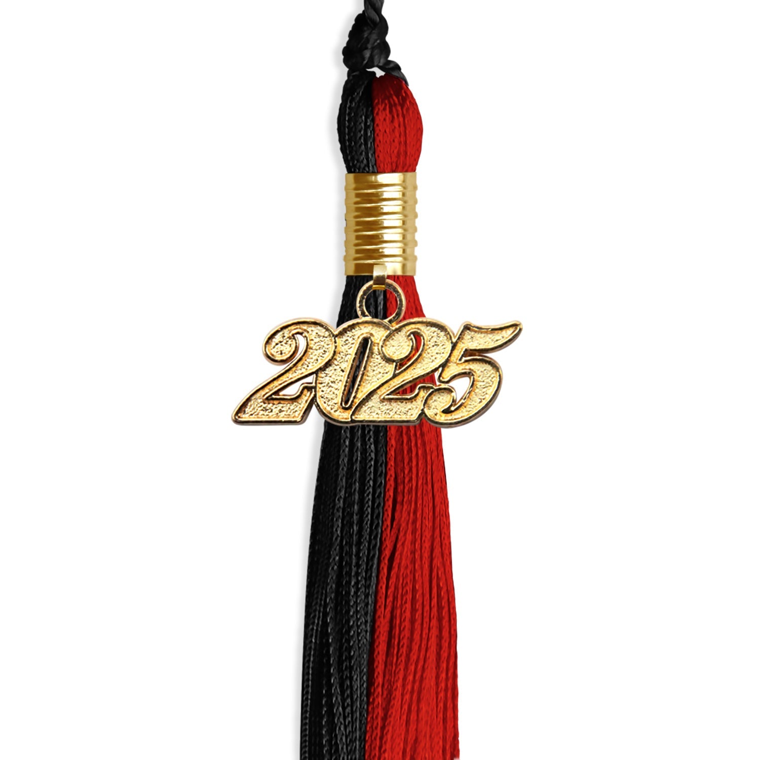 Black/Red Graduation Tassel with Gold Date Drop - Endea Graduation