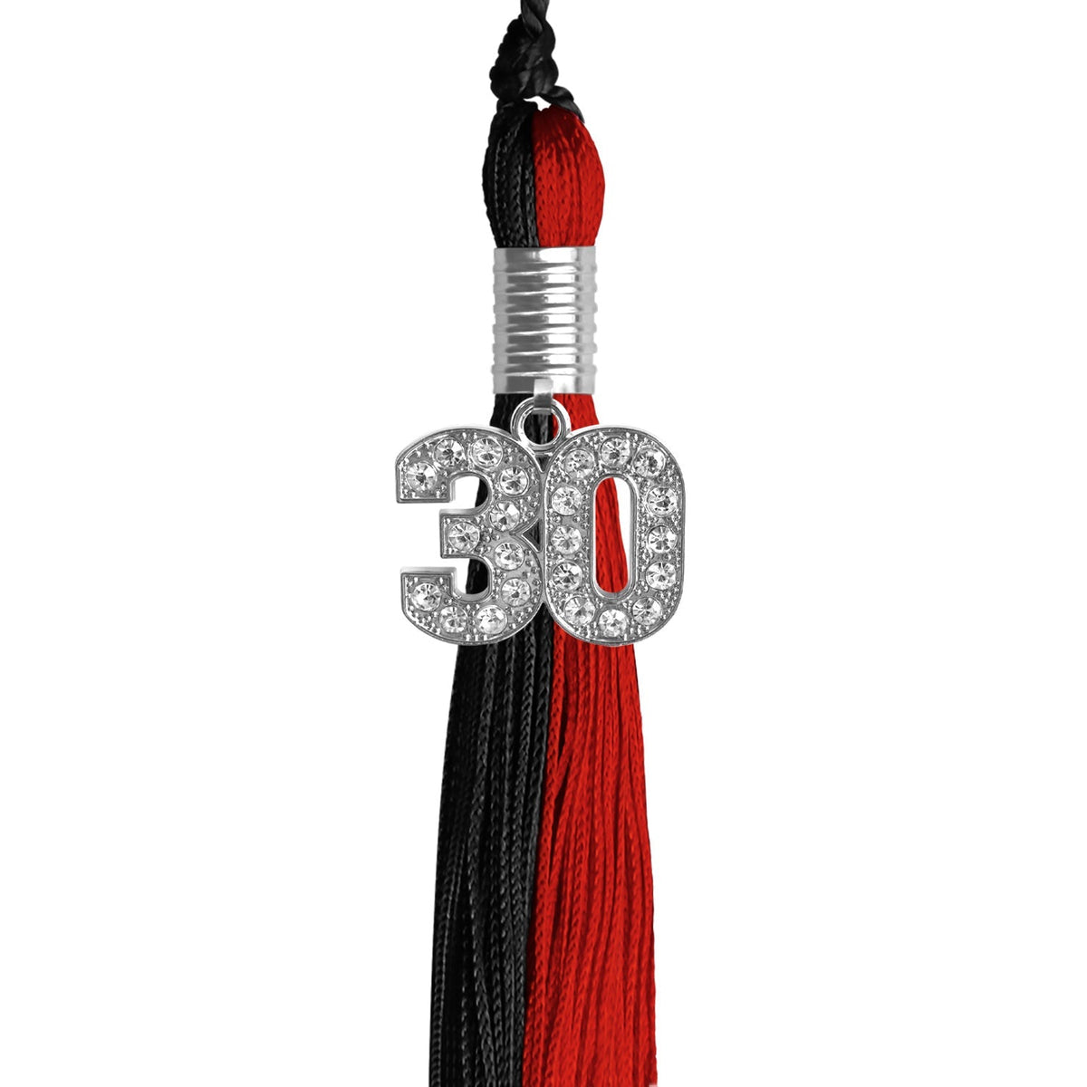 Black/Red Graduation Tassel with Silver Bling Charm - Endea Graduation