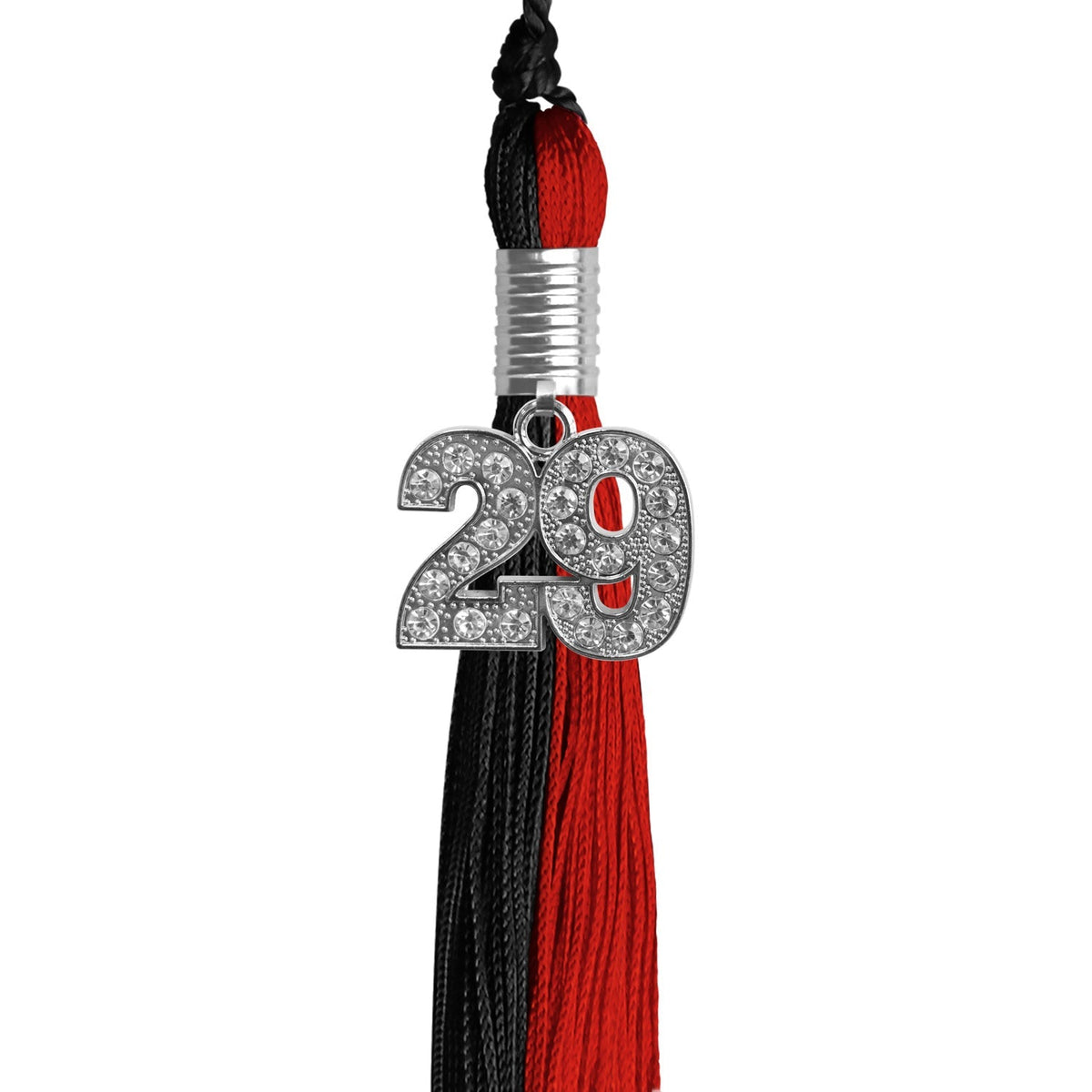 Black/Red Graduation Tassel with Silver Bling Charm - Endea Graduation