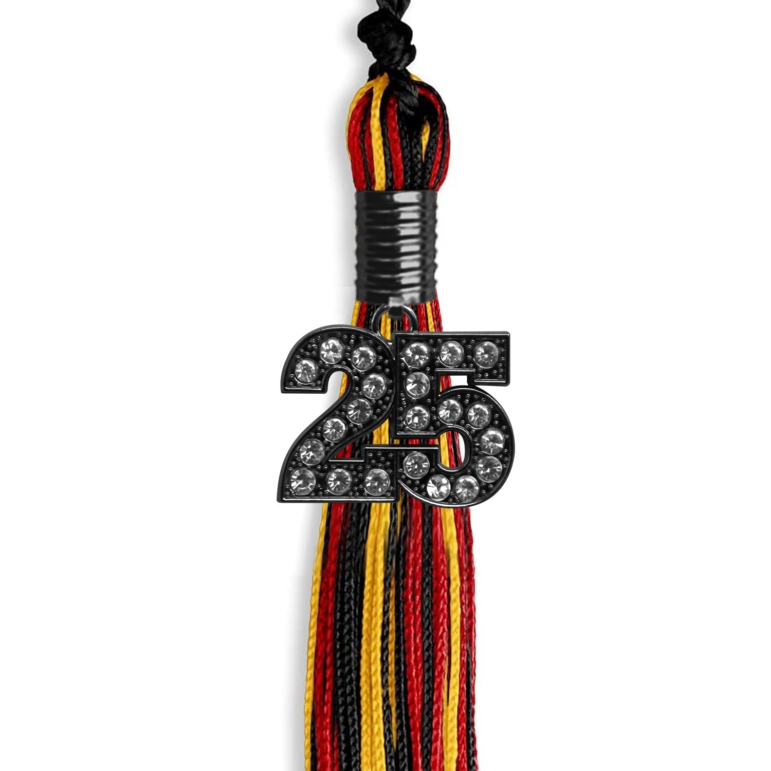 Black/Red/Gold Mixed Color Graduation Tassel with Black Date Drop - Endea Graduation