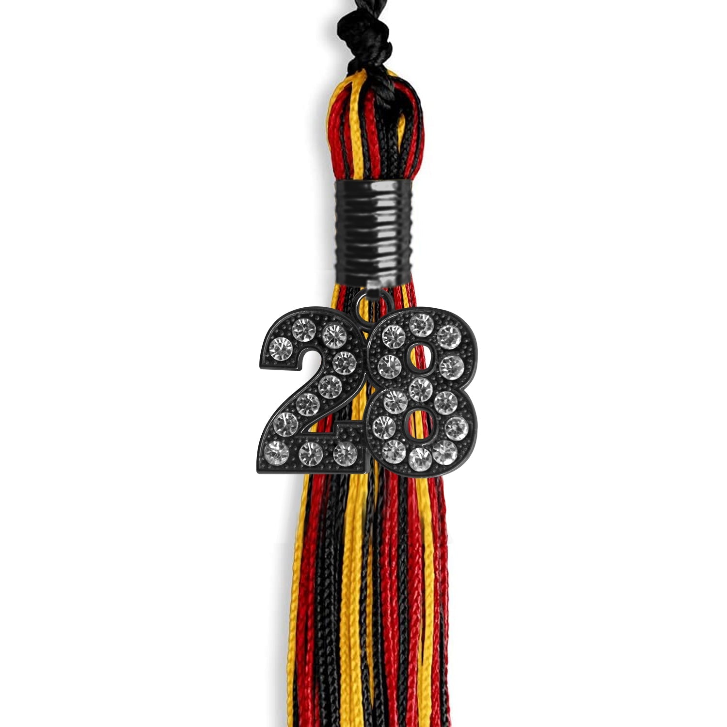 Black/Red/Gold Mixed Color Graduation Tassel with Black Date Drop - Endea Graduation